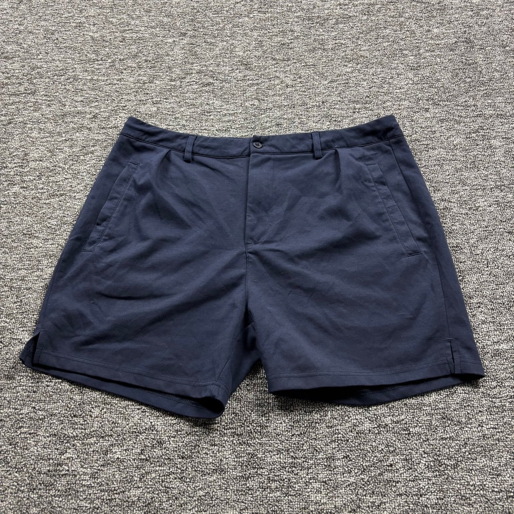 Athleisure YoungLA Navy Blue Performance Preppy Chino Shorts Size XL